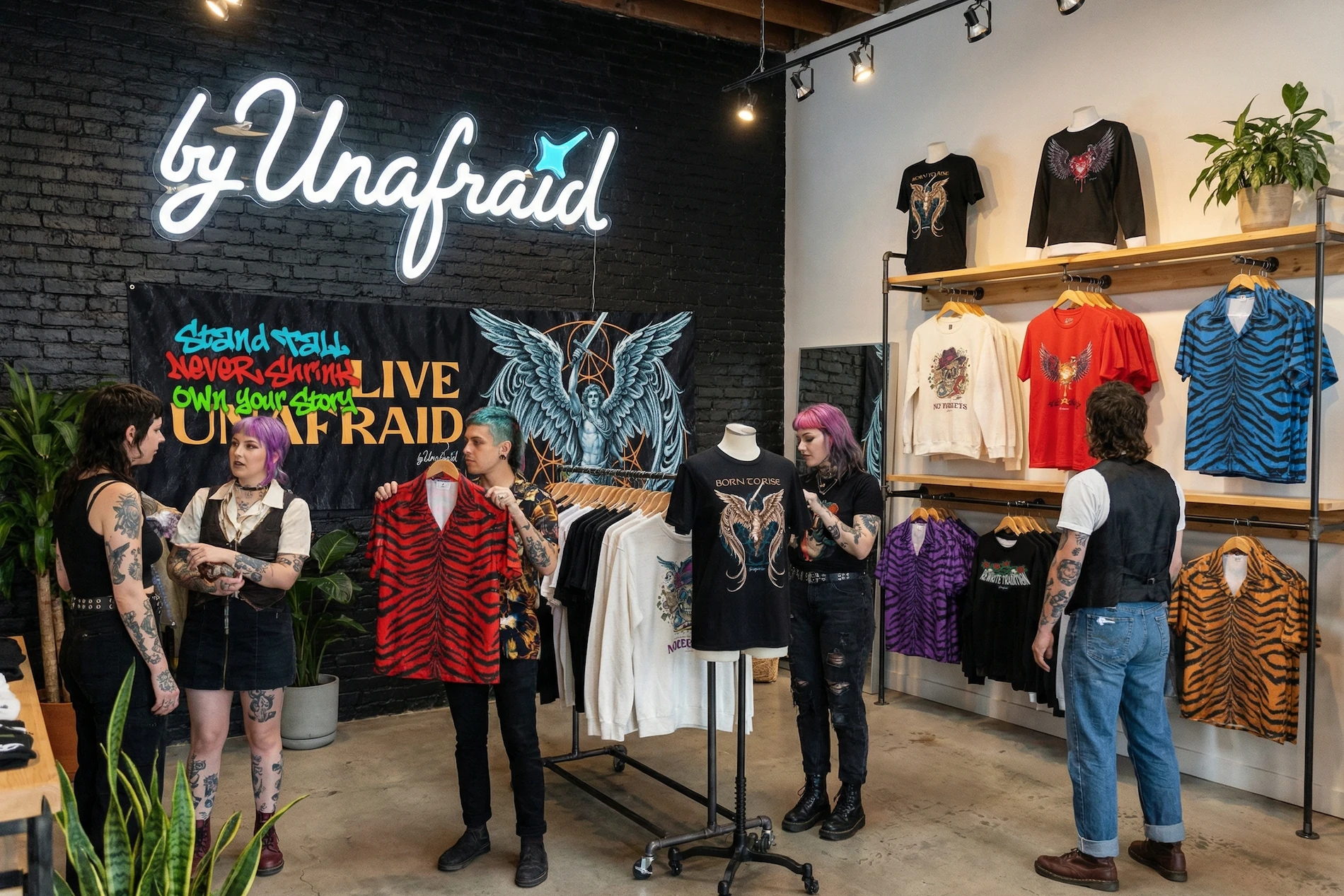 ByUnafraid - Disruptive Streetwear Brand Identity and Apparel Texture