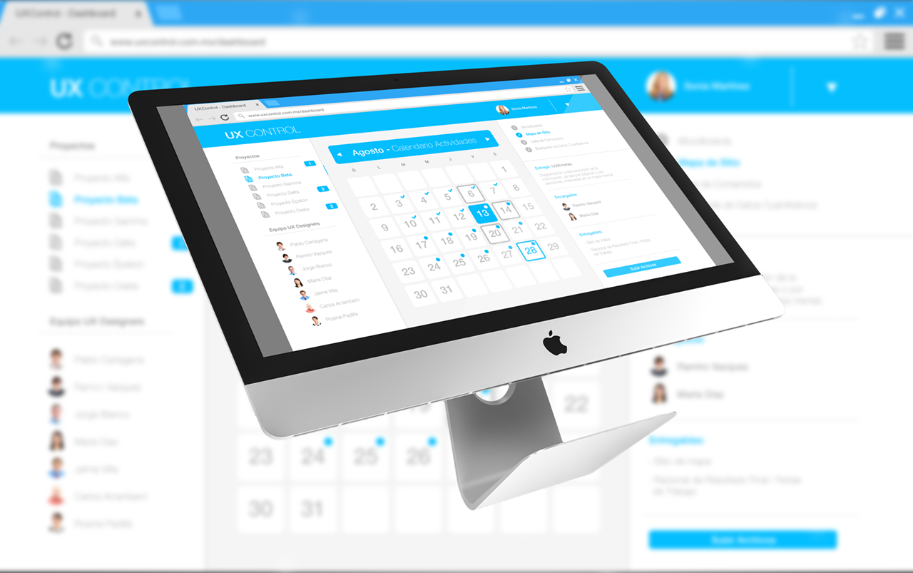 UX Control Main Dashboard Mockup